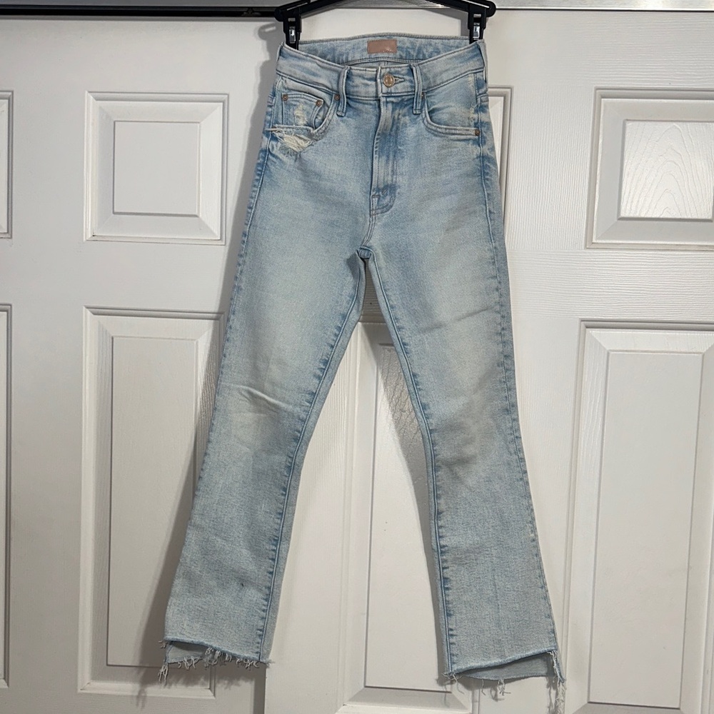 MOTHER Light Wash Ankle Crop Jeans